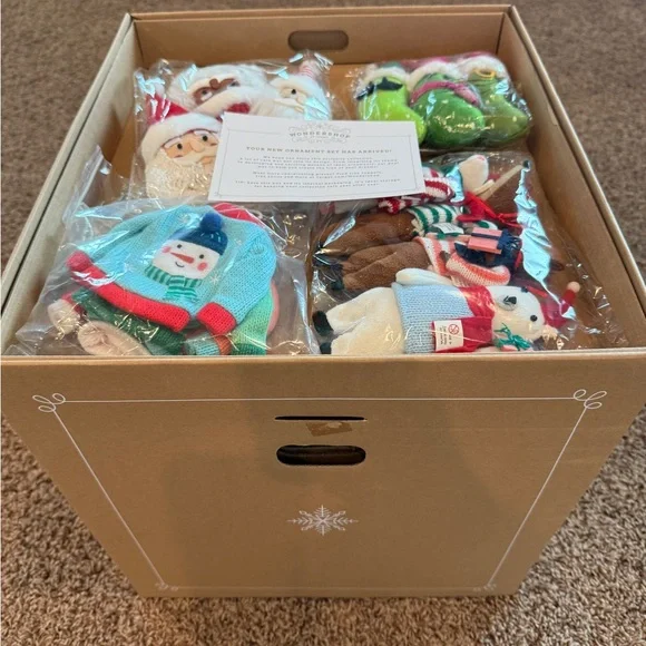 Wondershop Gingerbread Playhouse 85 Piece Ornament Kit in storage box